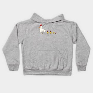 Mommy Duck and Ducklings with Christmas Santa Hat Kids Hoodie